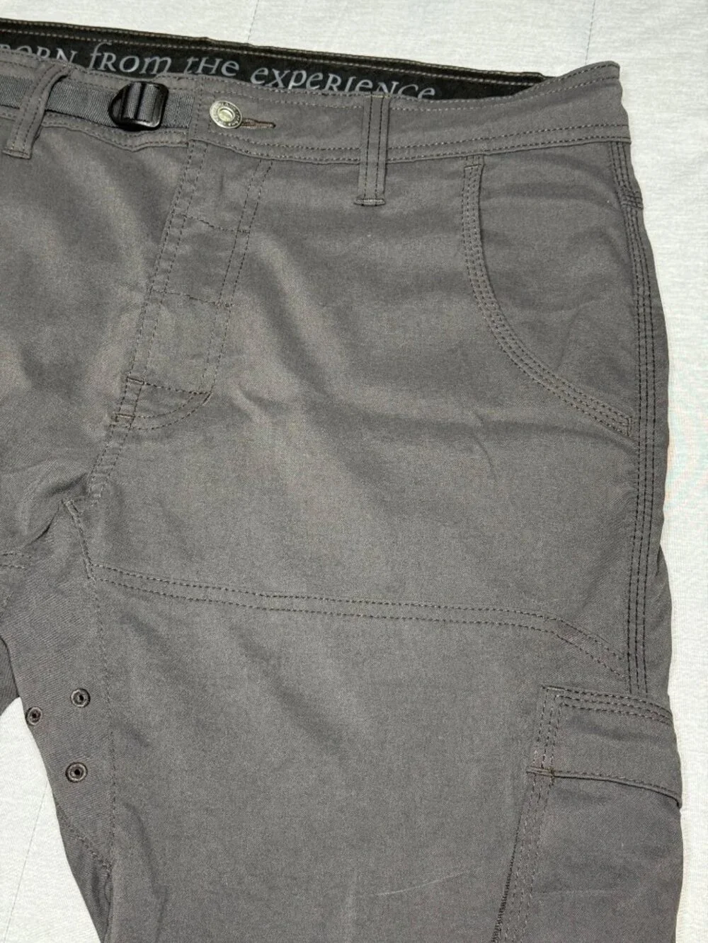PrAna Breathe Men's Straight Fit Brown Nylon-Blend Convertible Cargo Pants 33X34